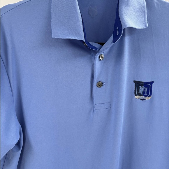 Greyson athletic sports preppy blue polo golf short sleeve tee T-shirt sz small - Picture 2 of 12